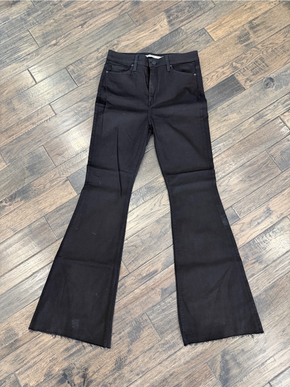Hudson Holly High Rise Flare Jeans 29 Black Stretch Denim NWT 33 Inseam